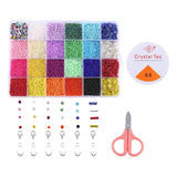 1000Pcs 2mm Glass Beads 300Pcs Tube Beads DIY Beading Supplies