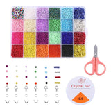 1000Pcs 2mm Glass Beads 300Pcs Tube Beads DIY Beading Supplies