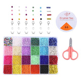 1000Pcs 2mm Glass Beads 300Pcs Tube Beads DIY Beading Supplies