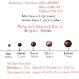 Natural Tourmaline Round Loose Beads 4-12mm for DIY Jewelry Making