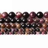 Natural Tourmaline Round Loose Beads 4-12mm for DIY Jewelry Making