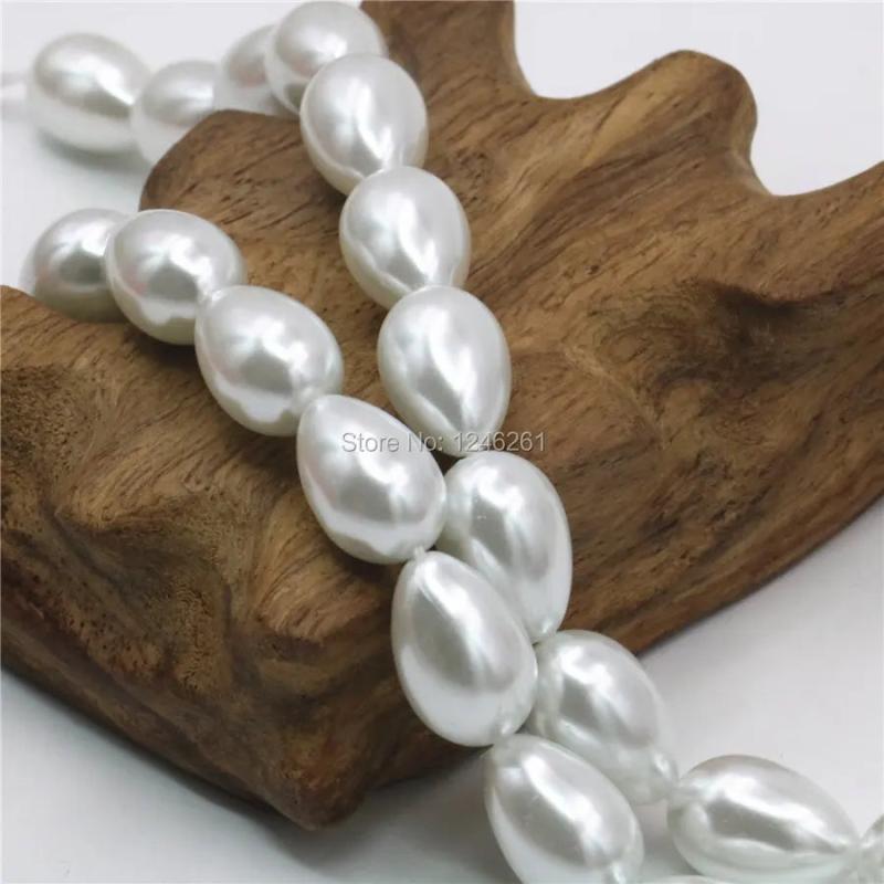 9x13mm Pearl Glass Loose DIY Beads Jewelry Making Accessory Parts