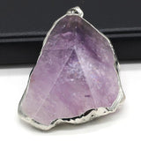 Rose Quartz Amethyst Pendant Silver Plated DIY Jewelry Making Gift