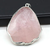 Rose Quartz Amethyst Pendant Silver Plated DIY Jewelry Making Gift
