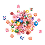 200pcs Mixed Flower Polymer Clay Cabochons for DIY Jewelry Making