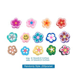 200pcs Mixed Flower Polymer Clay Cabochons for DIY Jewelry Making