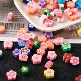 200pcs Mixed Flower Polymer Clay Cabochons for DIY Jewelry Making