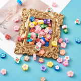 200pcs Mixed Flower Polymer Clay Cabochons for DIY Jewelry Making