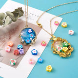 200pcs Mixed Flower Polymer Clay Cabochons for DIY Jewelry Making