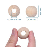 20Pcs Large Hole Natural Wood Beads for Macrame DIY