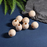 20Pcs Large Hole Natural Wood Beads for Macrame DIY