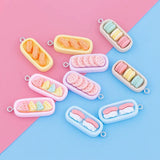 10pcs Resin Macaron Cookies Food Charms for Jewelry Making