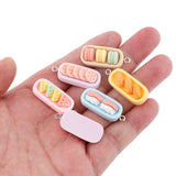 10pcs Resin Macaron Cookies Food Charms for Jewelry Making