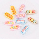 10pcs Resin Macaron Cookies Food Charms for Jewelry Making