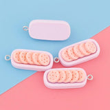 10pcs Resin Macaron Cookies Food Charms for Jewelry Making