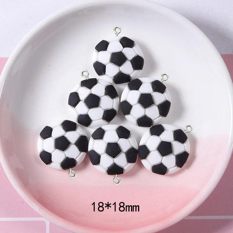 10Pcs Sports Resin Charms for DIY Jewelry Making