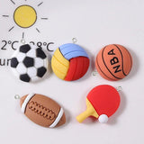 10Pcs Sports Resin Charms for DIY Jewelry Making