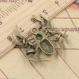 10pcs Spider Charms Halloween Tibetan Bronze Silver Pendants DIY Craft