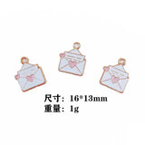 10pcs Pink Bow Envelope Charms for DIY Jewelry Making