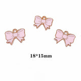 10pcs Pink Bow Envelope Charms for DIY Jewelry Making
