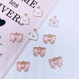 10pcs Pink Bow Envelope Charms for DIY Jewelry Making