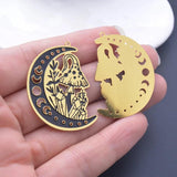 6pcs Plated Brass Moon And Mushroom Charms Pendant