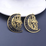 6pcs Plated Brass Moon And Mushroom Charms Pendant