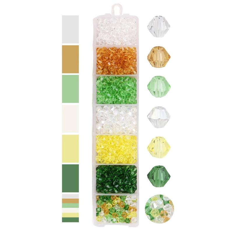 700pcs Czech Glass Bicone Bead Set Crystal Faceted Lampwork Bulk