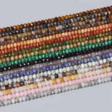4x6mm Faceted Round Flat Disk Agates Stone Spacer Beads