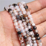 4x6mm Faceted Round Flat Disk Agates Stone Spacer Beads