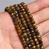 4x6mm Faceted Round Flat Disk Agates Stone Spacer Beads