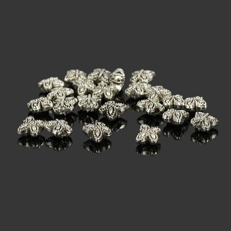 200pcs Tibetan Silver Butterfly Spacer Beads 6MM Charms