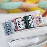10pcs Spray Paint Cassette Tape Enamel Charms for Jewelry Making