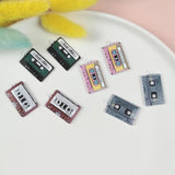 10pcs Spray Paint Cassette Tape Enamel Charms for Jewelry Making
