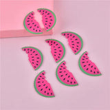 10pcs Watermelon Acrylic Charms Flatback Resin Pendant