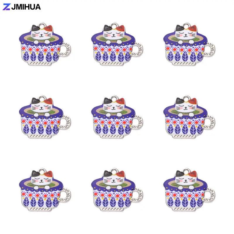 15pc Mixed Print Enamel Charms for Jewelry Making DIY Earrings Bracelets