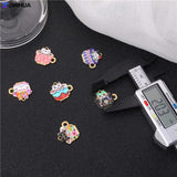 15pc Mixed Print Enamel Charms for Jewelry Making DIY Earrings Bracelets