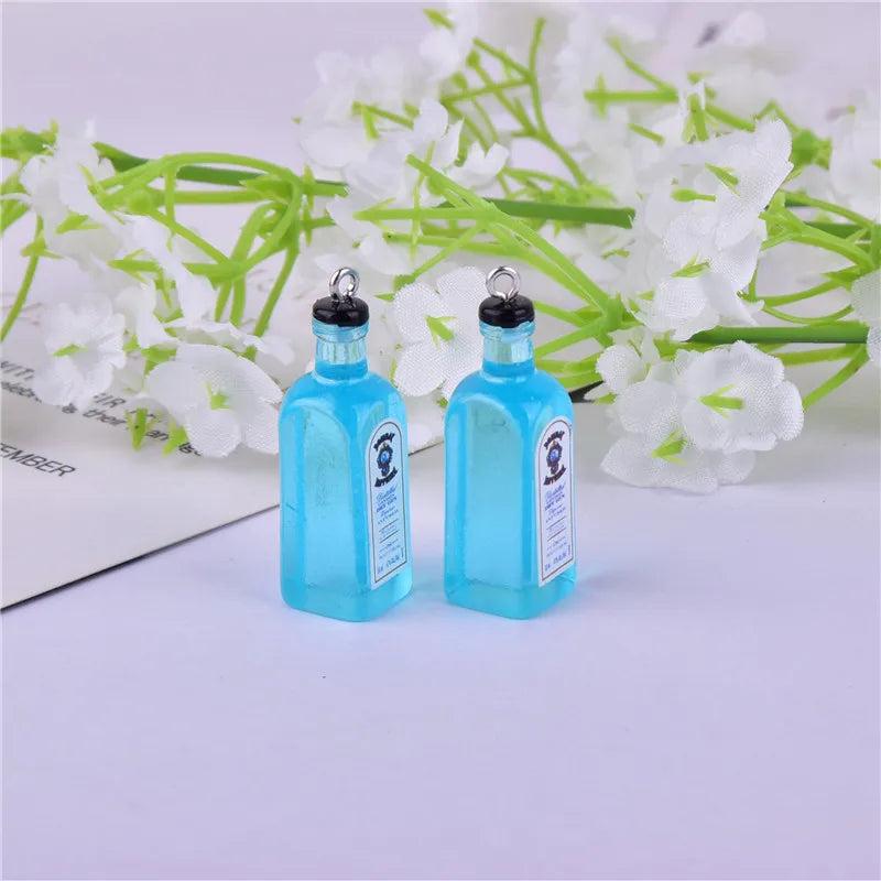 10pcs 3D Alcohol Bottle Resin Charms Pendant DIY Jewelry Accessories