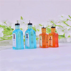 10pcs 3D Alcohol Bottle Resin Charms Pendant DIY Jewelry Accessories