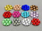 500 Acrylic Round Rhinestone Gems 10mm Dotted Flower