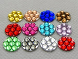 500 Acrylic Round Rhinestone Gems 10mm Dotted Flower