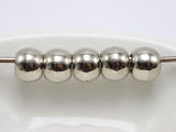 100 Silver Metallic Acrylic Round Pony Beads 10X8mm Spacer