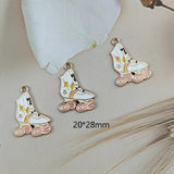 10PCS/Lot Roller Skates Enamel Charms DIY Jewelry Findings