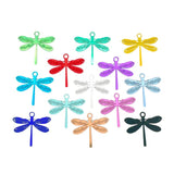 50pcs Small Dragonfly Charms Colorful SS Metal Pendant Jewelry Making Accessory