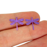 50pcs Small Dragonfly Charms Colorful SS Metal Pendant Jewelry Making Accessory