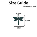 50pcs Small Dragonfly Charms Colorful SS Metal Pendant Jewelry Making Accessory