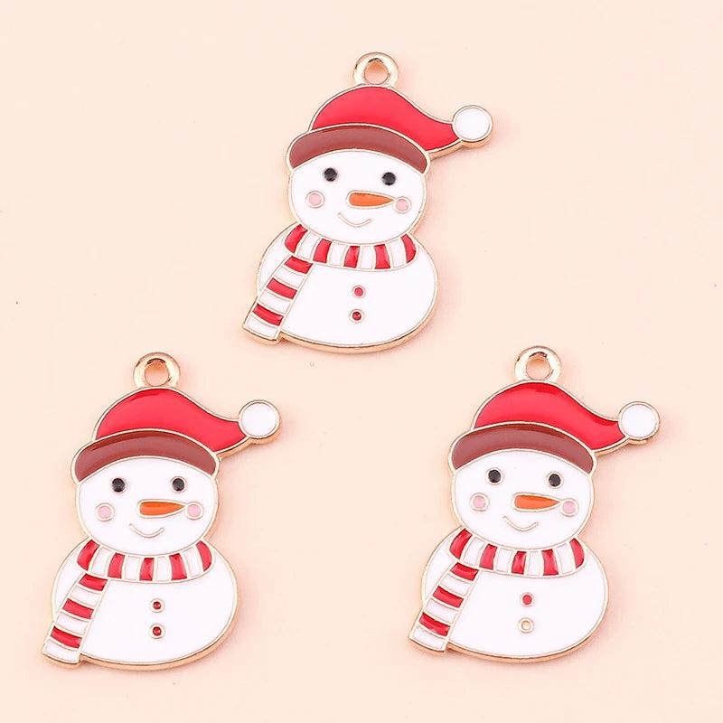 10pcs Snowman Charms for Jewelry Making DIY Crafts