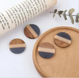 4pcs 28mm Splice Round Earring Charms DIY Jewelry Wood Charms