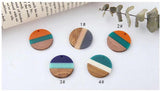 4pcs 28mm Splice Round Earring Charms DIY Jewelry Wood Charms