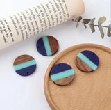 4pcs 28mm Splice Round Earring Charms DIY Jewelry Wood Charms